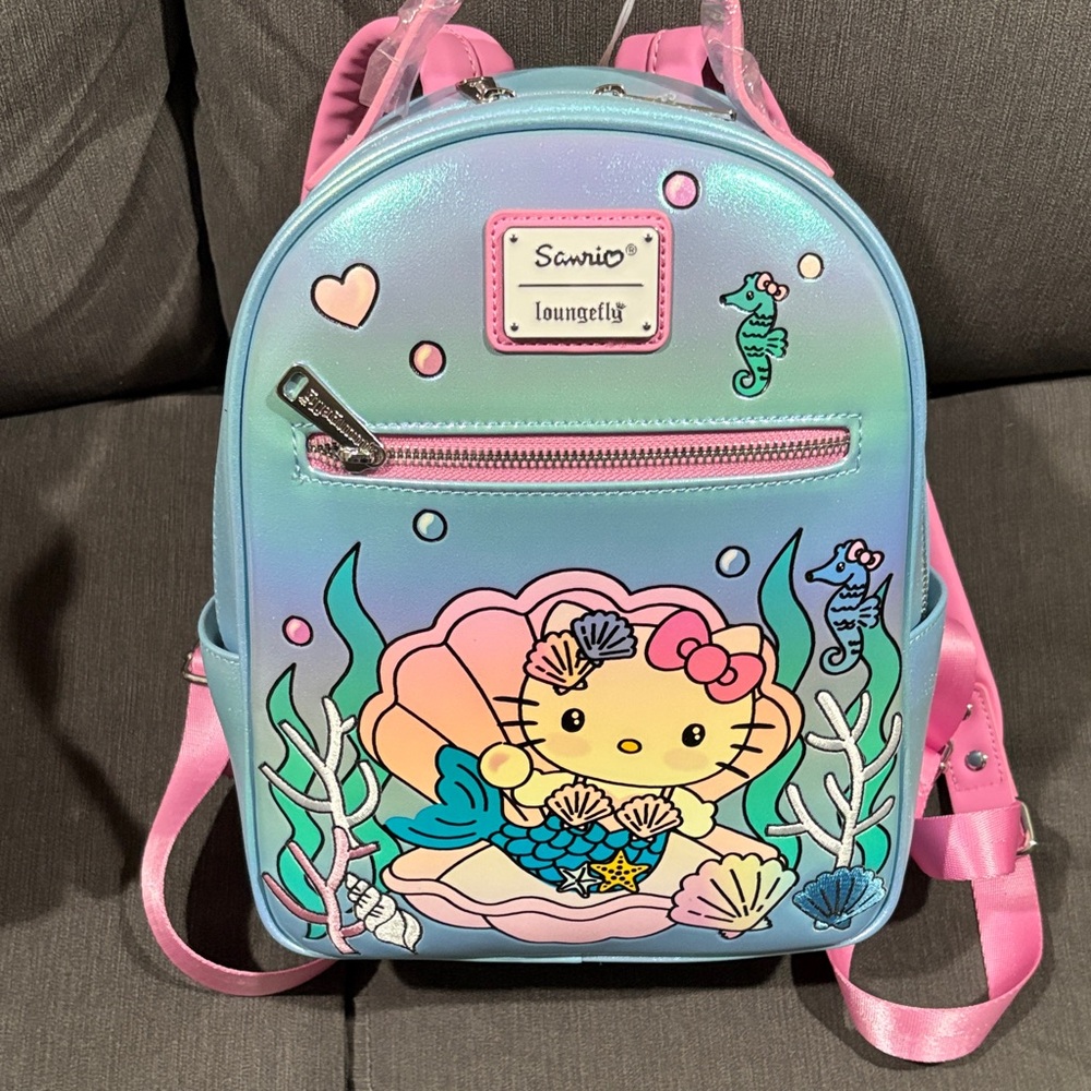 Sanrio Loungefly Hello kitty Mermaid Backpack - Blue and Pink